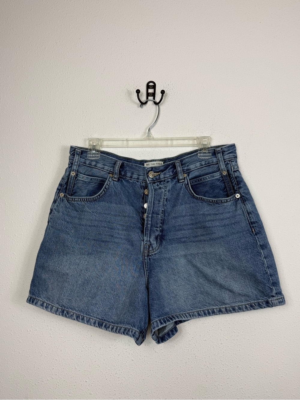 We The Free by Free People Tippi Denim Shorts High Waist Relaxed Button Fly 31